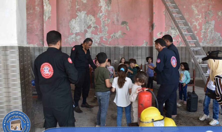 إحدى رياض الأطفال تجري زيارة للتعرف على عمل فريق الاستجابة الأولية