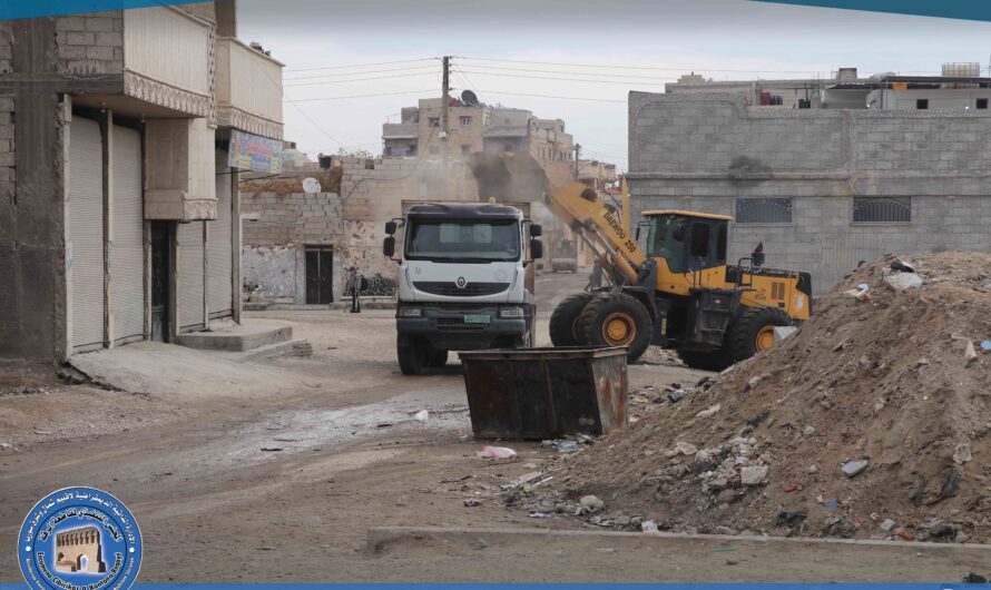الأعمال الخدمية المقدمة من قبل دائرة النظافة التابعة لبلدية الشعب في الرقة