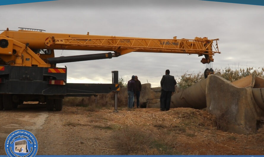 صيانة عدد من قنوات الفلوم في منطقة بئر الهشم