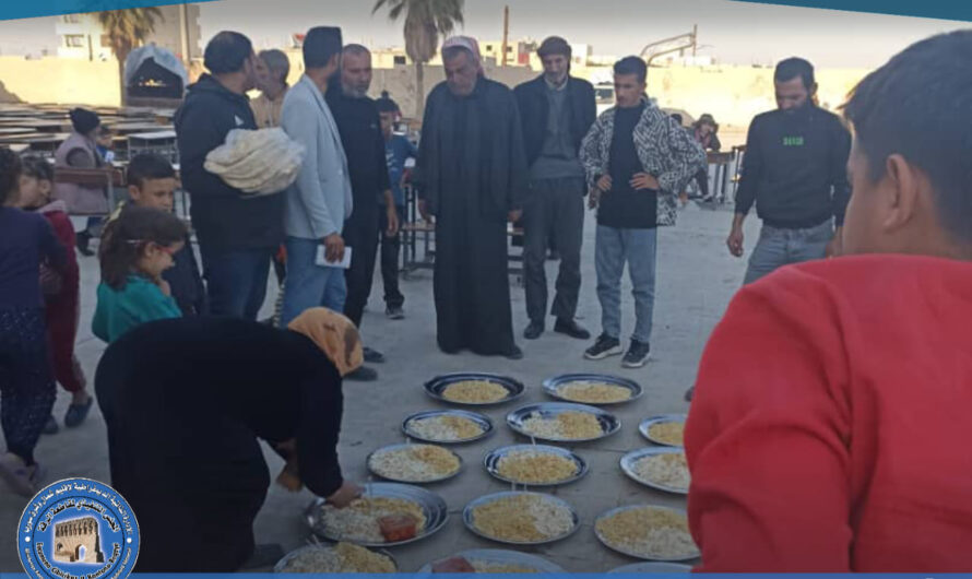 جانب من المساعدات المقدمة من قبل المجلس التنفيذي لمقاطعة الرقة والمنظمات الإنسانية العاملة فيها وأهل الخير من أهالي الرقة