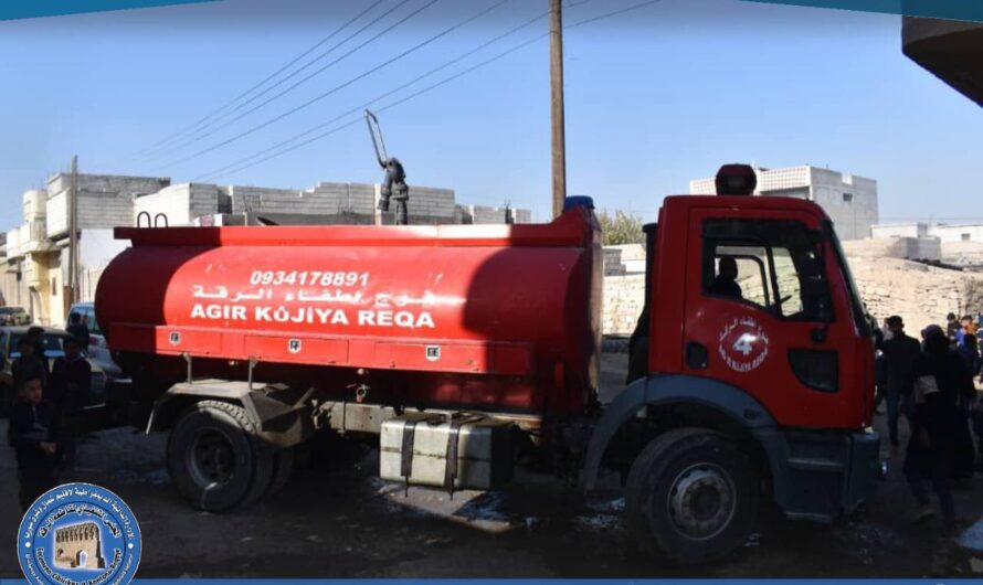 إخماد حريق نشب في مستودع تبن شرق البراد