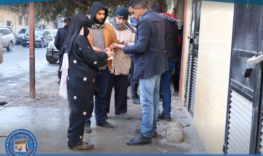 مكتب التدفئة يوزع بطاقات الملاحق لأهالي منطقة الحديقة البيضاء