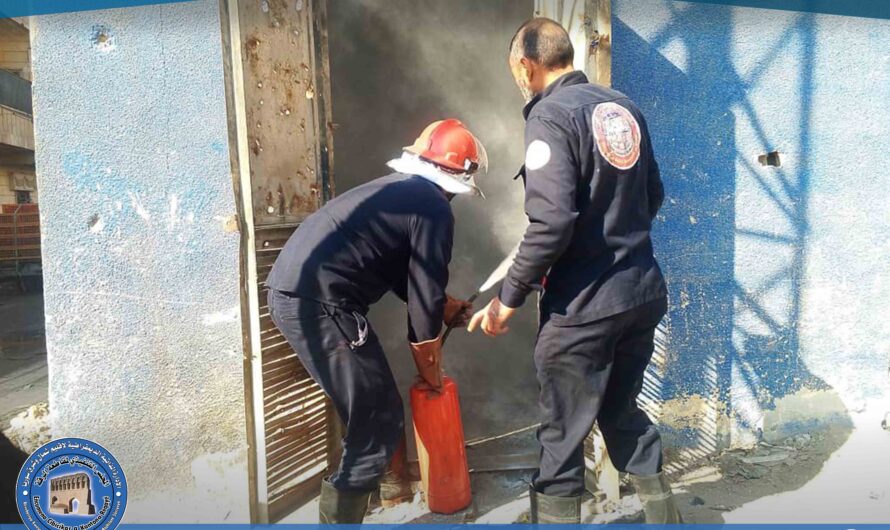 إخماد حريق نشب في محولة كهربائية خلف كراج السرافيس