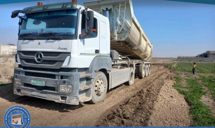 استمرار أعمال تأهيل الطريق الواصل بين طريق الرقة – دير الزور