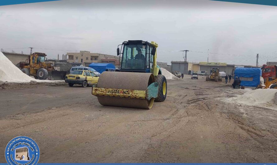 استمرار أعمال تأهيل طريق الساقية مقابل السكن الشبابي