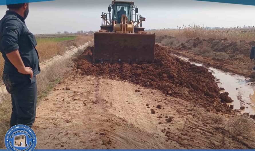 قسم الصيانة يواصل جهوده في معالجة الأعطال وتعزيل قنوات الري في الرقة