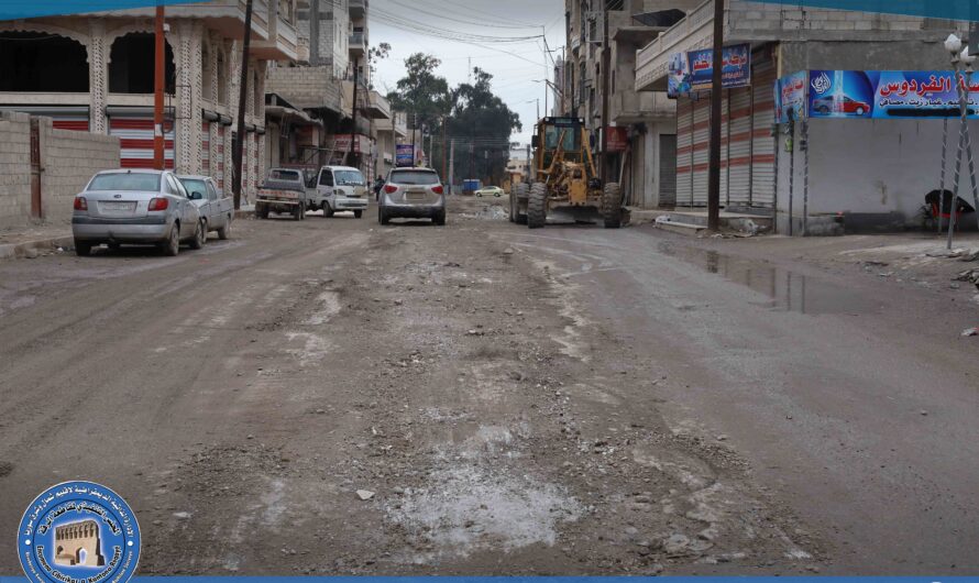 بلدية الشعب في الرقة تواصل جهودها في تحسين بنية المدينة التحتية