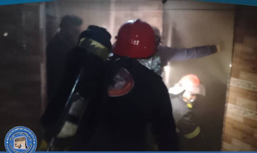 إخماد حريق نشب في منزل جنوب مول الكريش