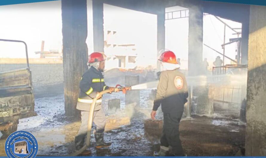 إخماد حريق نشب في معمل حديد بمنطقة سهلة البنات