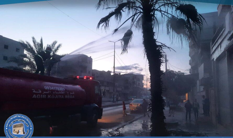 فريق الاستجابة الأولية يخمد حريقاً في شارع النور