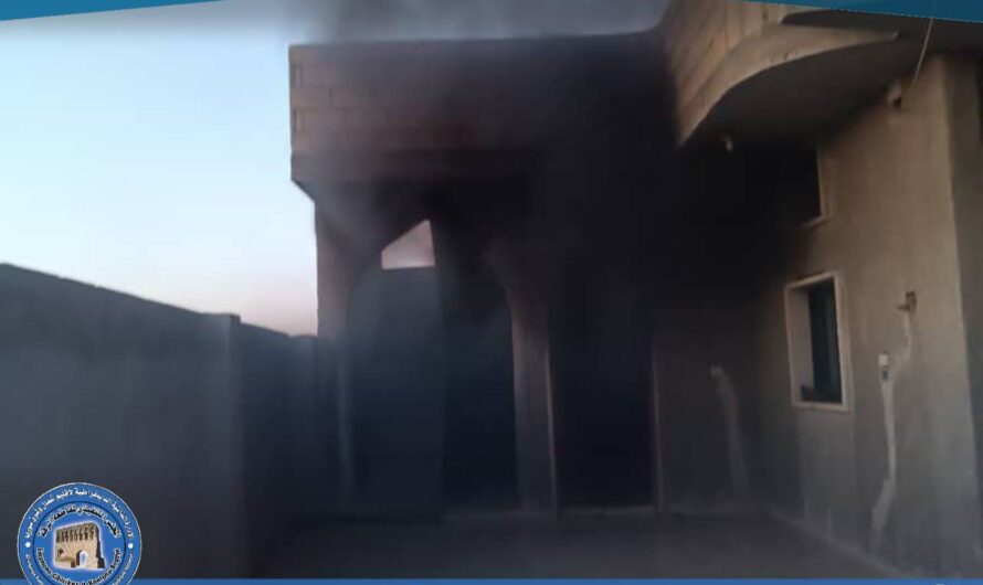 إخماد حريق نشب في منزل بالقرب من فرن مرعي