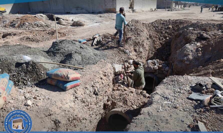مواصلة تنفيذ المرحلة الأولى من مشروع الصرف الصحي شرق دوار حزيمة