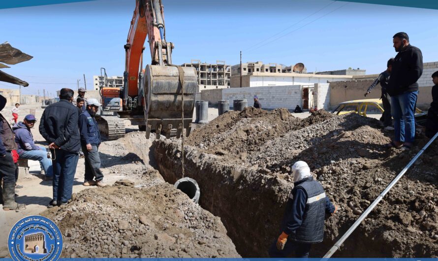 قسم الصرف الصحي في بلدية الشعب ينفذ مشروعاً في حي الطيار