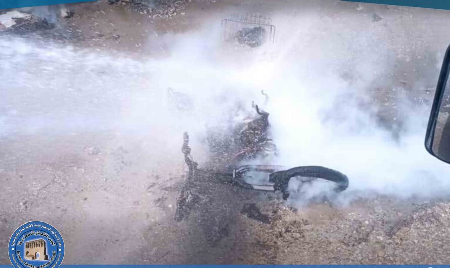 إخماد حريق نشب في دراجة نارية بالقرب من دوار الدلة