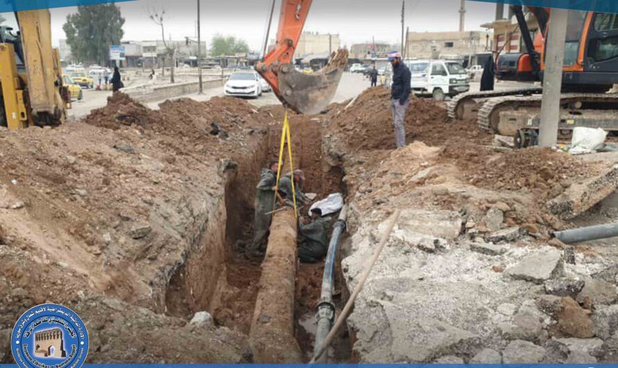 إصلاح خط مياه شرب في الرقة واستئناف ضخ المياه بعد انقطاع ساعات
