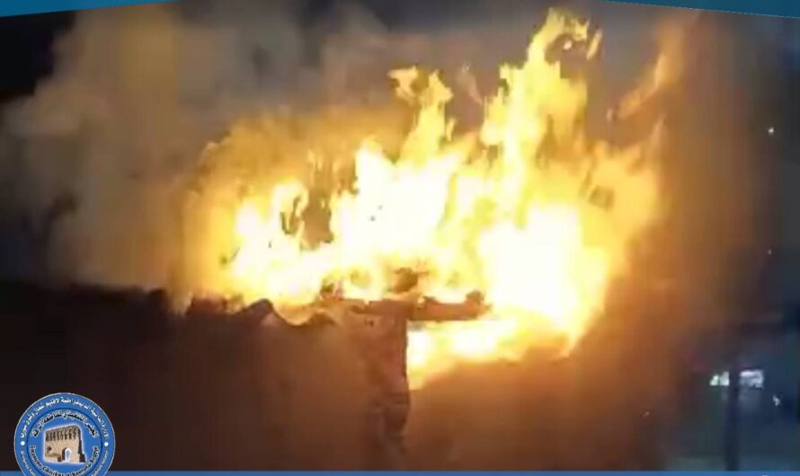 إخماد حريق في غرفة مولدة شرقي جامع النور