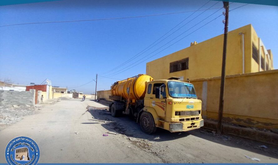 جانب من أعمال مديرية الخدمات الفنية ضمن المناطق التابعة لبلدية الشعب بالمزارع