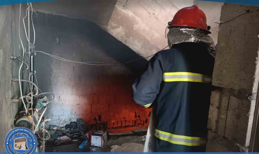 إخماد حريق نشب في مكب نفايات جانب محطة شكري بوزان