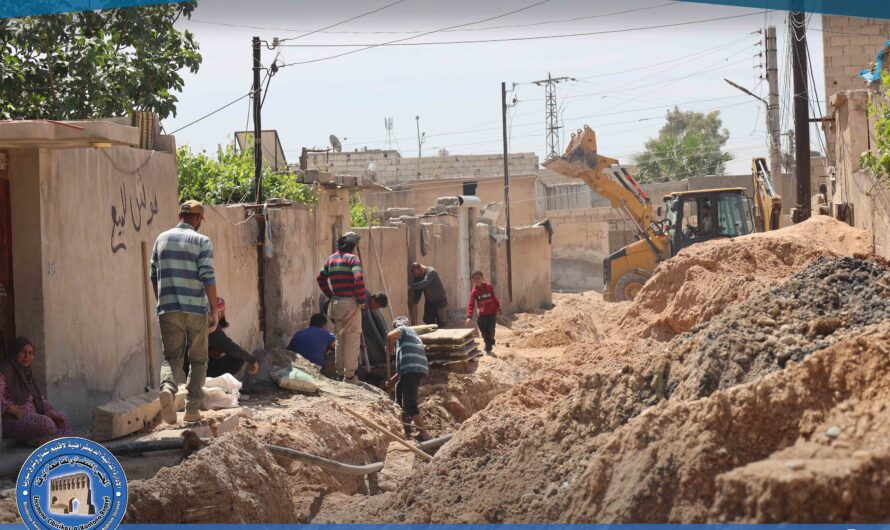 استبدال شبكة مياه الشرب في حي الأندلس بمدينة الرقة