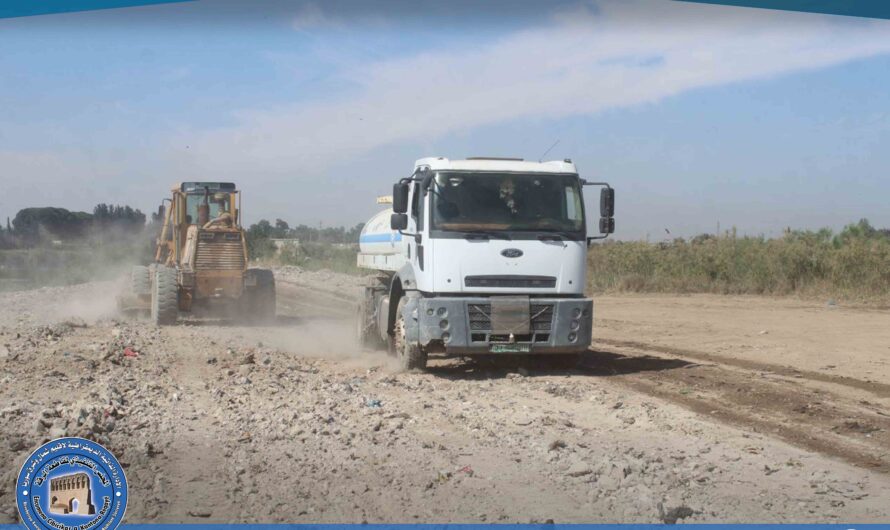 انتهاء العمل بسرير النهر واستمرار أعمال الردم والتسوية في عدة مواقع