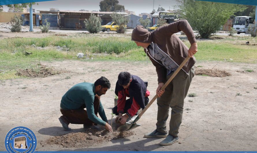 دائرة الحدائق والتشجير تواصل أعمالها بزراعة أشجار وزهور في دوار المزارع