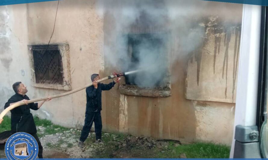 إخماد حريق نشب في أحد المنازل في قرية كبش غربي بالريف الشمالي