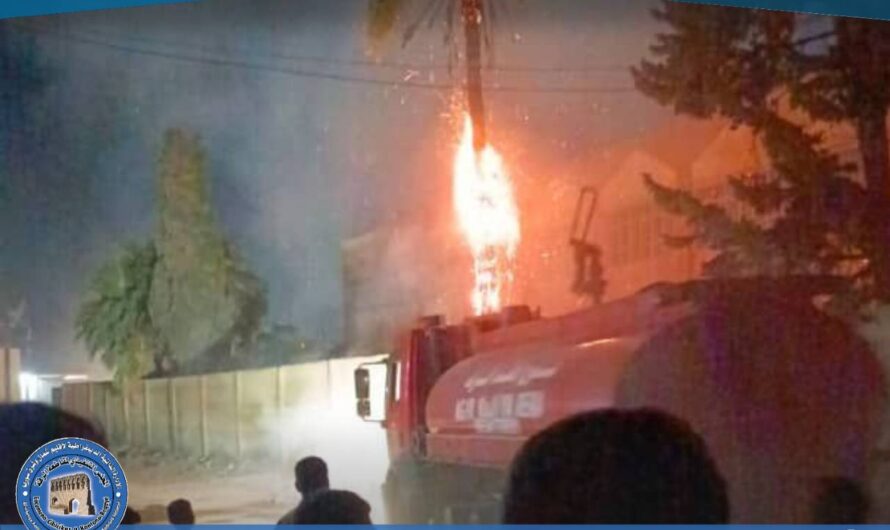 إخماد حريق نشب في أشجار مدرسة الأمين بمنطقة رميلة