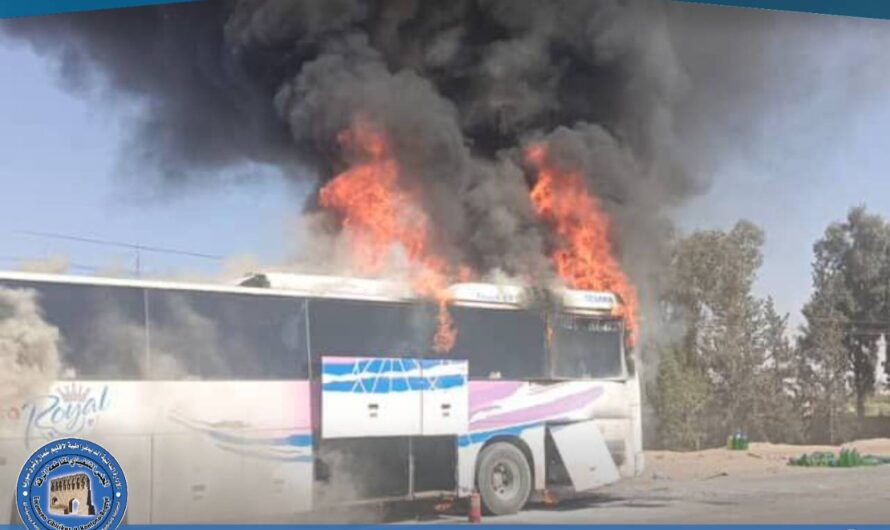 إخماد حريق نشب في بولمن جنوبي الجسر الجديد