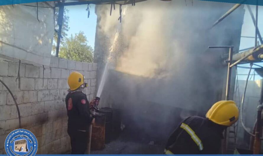إخماد حريق بمعمل زيوت في قرية الأسدية شمال الرقة