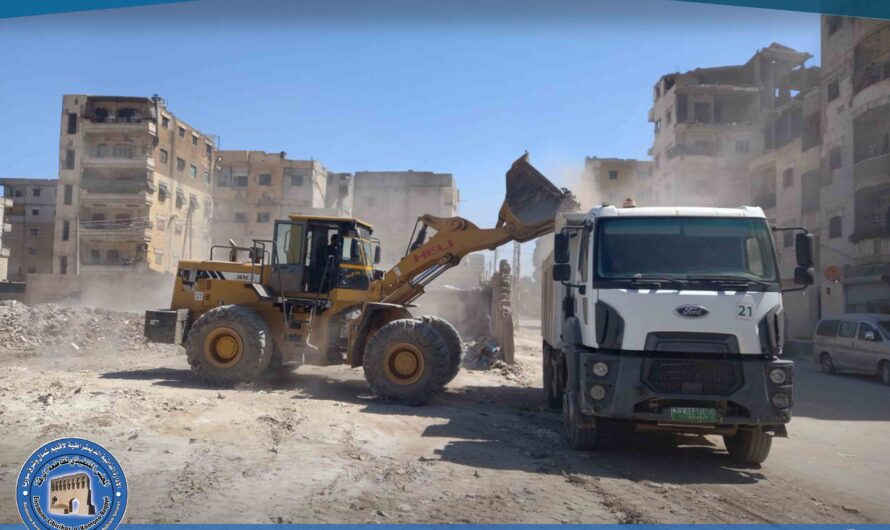 بلدية الشعب بالرقة تواصل أعمالها الخدمية لدعم النظافة وإزالة الركام
