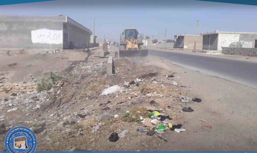 بلدية الحوس تواصل أعمال النظافة وترحيل المكبات العشوائية