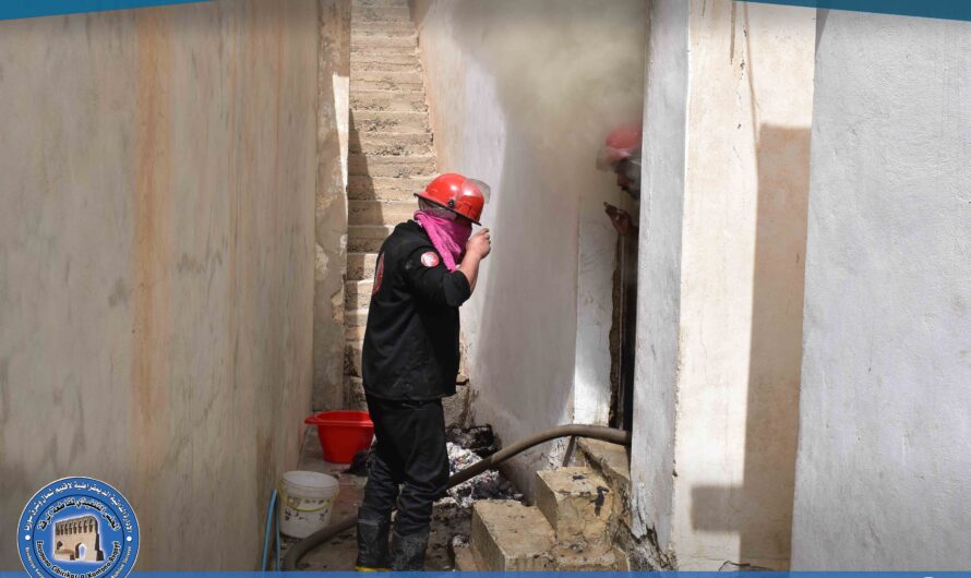 إخماد حريق في أحد المنازل بقرية رطلة دون وقوع إصابات