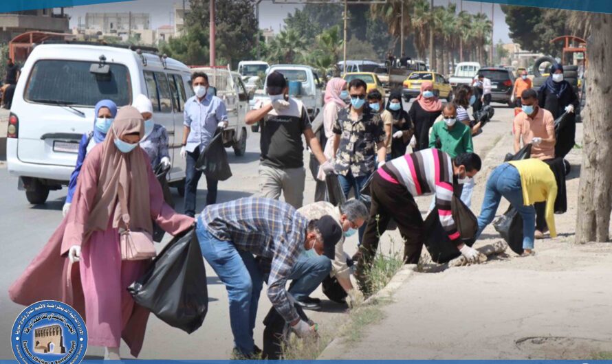 هيئة الثقافة والآثار في الرقة تشارك في حملة النظافة