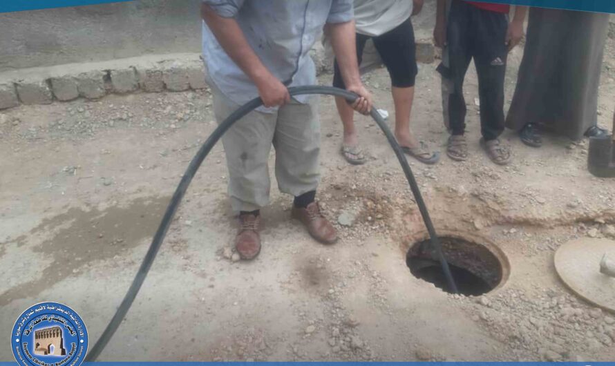 بلدية الشعب في حزيمة تواصل أعمالها في تحسين واقع الصرف الصحي
