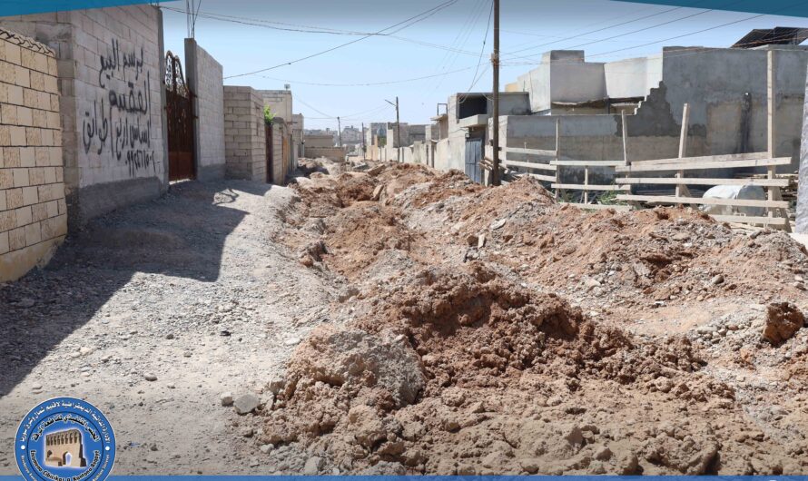 بلدية الرقة تواصل أعمال مشروع الصرف الصحي شرق دوار حزيمة