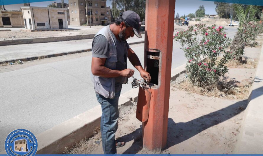 متابعة أعمال إصلاح وصيانة شبكة الإنارة في مدينة الرقة