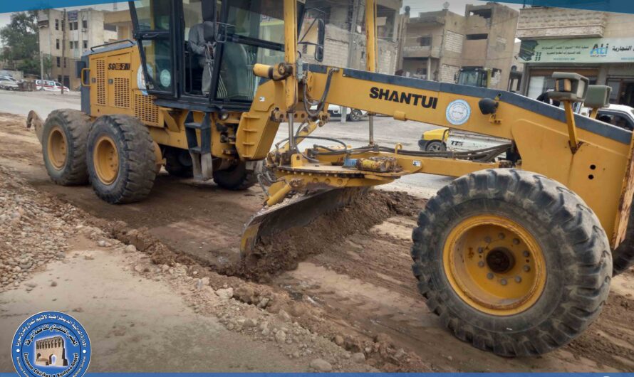 بلدية الشعب بالرقة تواصل أعمال تأهيل المنصف وتحويله إلى حديقة وسطية