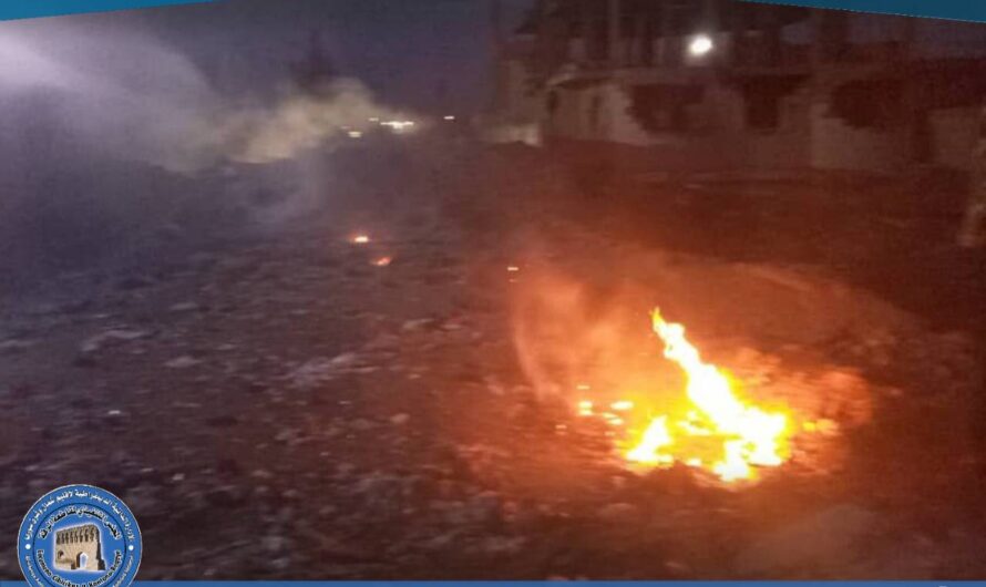 إخماد حريق في قمامة جانب مشفى الفرات