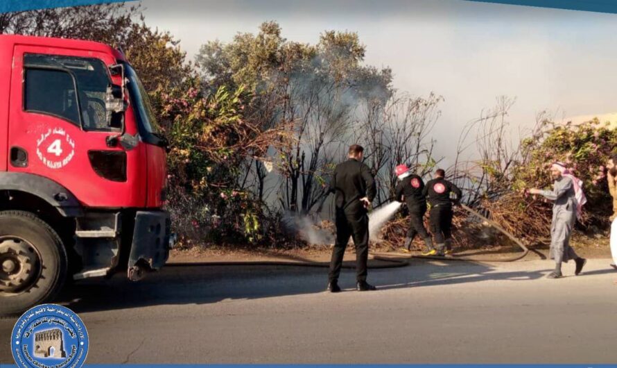 إخماد حريق في قرية رطلة جنوب الرقة