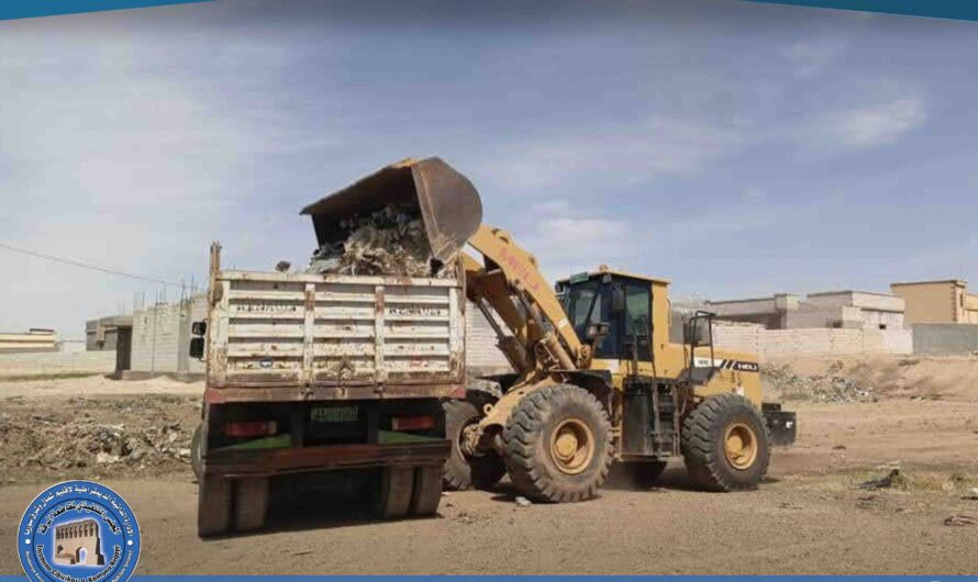 بلدية الشعب بالرقة تواصل أعمالها الخدمية في حي الأندلس وتدعم بلدية الحمرات بترحيل المكبات العشوائية