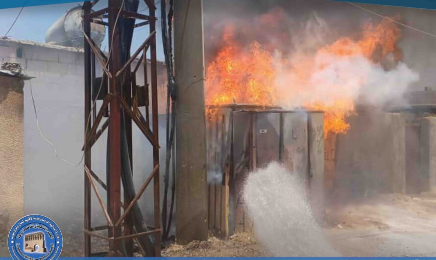 إخماد حريق في محولة كهربائية بمنطقة الرومانية