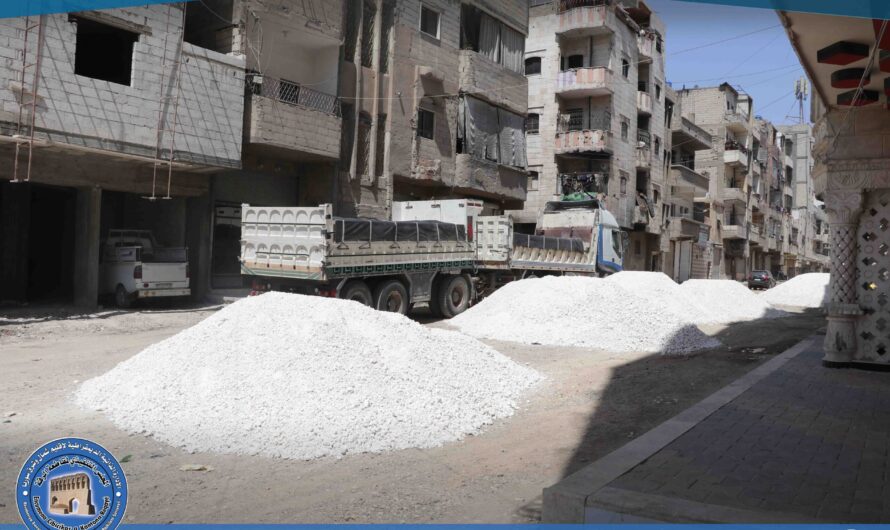 بلدية الشعب في الرقة تواصل أعمال صيانة وتعبيد الشوارع في عدة مناطق