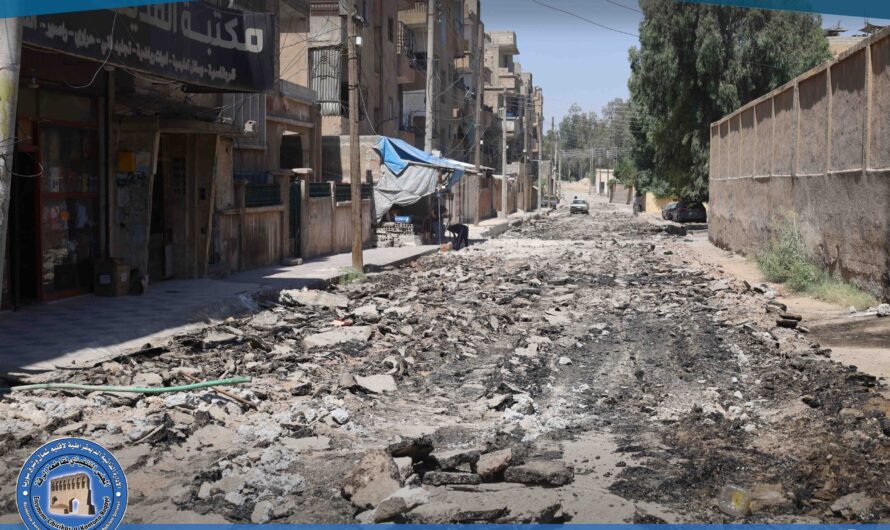 بلدية الشعب في الرقة تواصل الأعمال التحضيرية لتعبيد الشوارع