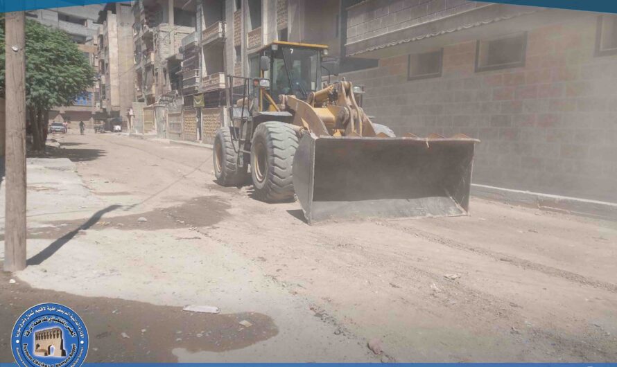 بلدية الشعب بالرقة تواصل دعم مشاريع الصرف الصحي وتأهيل الطرق وتشجير المنصفات