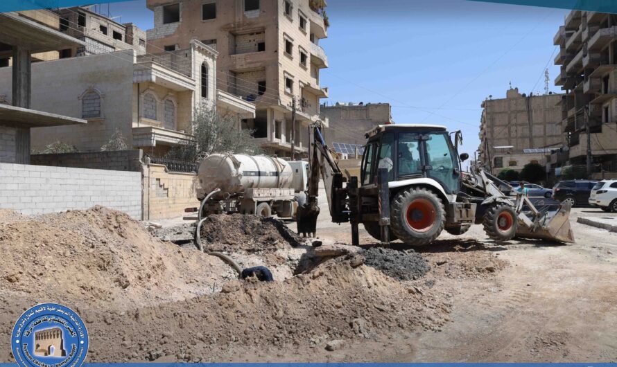 معالجة انسداد في شبكة الصرف الصحي غرب الحديقة البيضاء