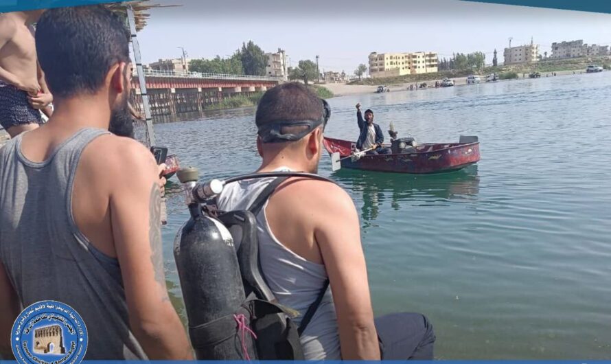 فريق الاستجابة الأولية ينقذ طفلة من الغرق في نهر الفرات