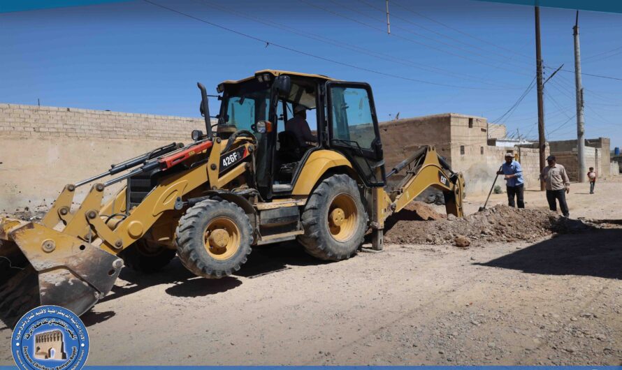 إصلاح خط مياه في حي الأندلس شمال مسجد صلاح الدين