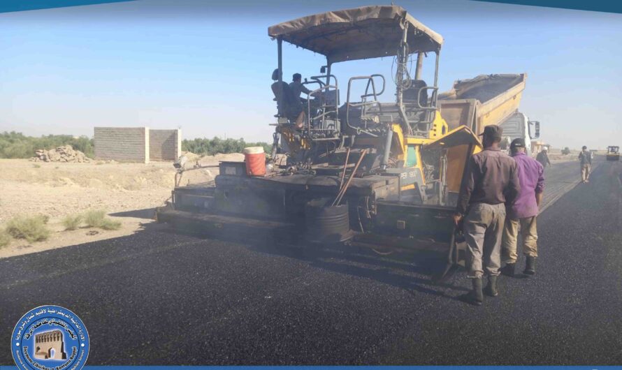 استمرار أعمال تعبيد الطريق الدولي شرق الرقة ضمن المرحلة الأولى