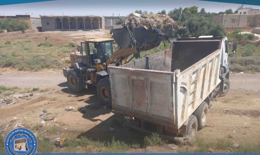 بلدية الرقة تواصل أعمال الترحيل والتعبيد وتنفيذ حملة نظافة في الخط الشرقي