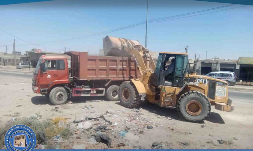 بلدية الشعب بالرقة تواصل أعمالها الخدمية وتدعم حملات النظافة
